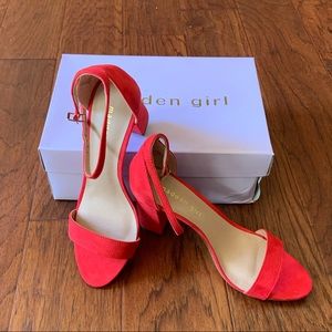 Madden Girl red suede heels. NEW!